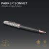 Kép 5/5 - PARKER Royal gtoll Sonnet Premium metál szürke, aranyrózsa klipsz 2119791