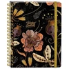 FÜZET SPIRÁL 17*24 cm Victoria's Journal pontozott, gumírozott (fekete botanikus, P1115-0087)