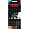 Kép 1/2 - *61185 SZÍNES CERUZA 12 FABER CASTELL Black Edition bőr színek 116414