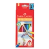 SZÍNES CERUZA 10 FABER Castell Junior trió+hegyező 116510