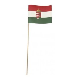 ZÁSZLÓ nemzeti színű címeres papír+hurkafa