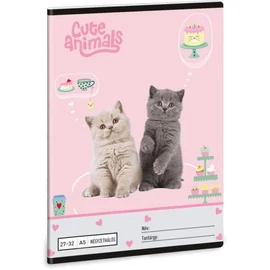 *18351-007 FÜZET A5 ARS UNA kockás  27-32 vegyes minta (Cute Animals-Tea Party, 01.09010)