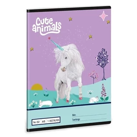 *18353-005 FÜZET A5 ARS UNA 1.oszt 14-32  vegyes minta (Cute Animals-Unicorn, 01.08491)