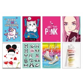 *22275 FÜZET A5 BLASETTI vonalas 42l 80gr. vegyes minta