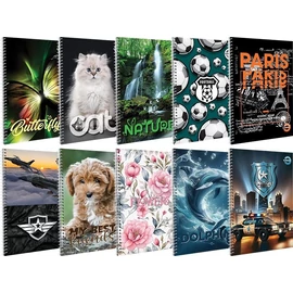 *22476 FÜZET spirál A5 T-Creativ MINTÁS kockás 70lap vegyes minta