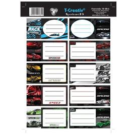 FÜZETCIMKE T-Creativ mintás 10db /1iv (Sportcars'23, N13041TSC)