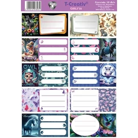 FÜZETCIMKE T-Creativ mintás 10db /1iv 