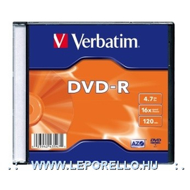 *23518 DVD-R LEMEZ VERBATIM 4.7GB 16x vékony tokos