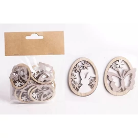 *28540 HÚSVÉTI DEKOR FA áttört tojás pillanggóval, nyuszival 4,5cm