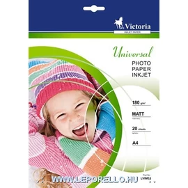 *30858 FOTÓPAPÍR A4 VICTORIA 180gr. matt &quot;Universal&quot;  20iv/dob
