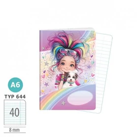 *35196-003 FÜZET A6 ARGUS vonalas 40lap 1598 (Rainbow Ella, 151461121)