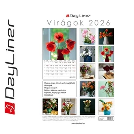*36011 FALINAPTÁR 2026 Virágok Dayliner spirálozott FA-KV-B4  23*33cm