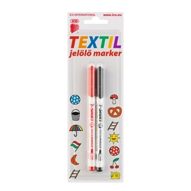 *37973 ROSTIRON TEXTILMARKER ICO T-SHIRT 2db/bliszt. piros/fekete