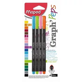 ROSTIRON tüfilc készlet  4db MAPED &quot;Graph Peps&quot; 0,4mm vidám szín**