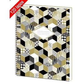 *38204 FÜZET spirál A4 CONCARD 120l kemény fedeles kockás, vonalas,