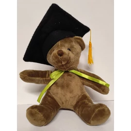 *42365 BALLAGÁSI PLÜSS barna maci zöld szalaggal