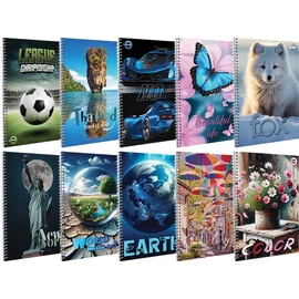 *42726 FÜZET spirál A4 T-Creativ MINTÁS sima 70lap vegyes minta