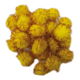 *44070 POM-POM dekor 30mm metál arany/ezüst CRE ART 30db/csom