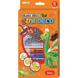 *44257 ÜVEGMATRICA festék AMOS 6*10,5ml+6db Dinós fényv.forma