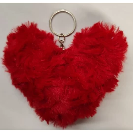 VALENTIN kulcstartó PLÜSS szív piros 11*9cm