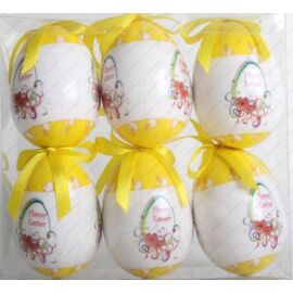 HÚSVÉTI tojás festett fényes PVC nyuszis, csibés, Happy Easter 7,5cm