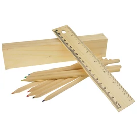 *45119 SZINES CERUZA  8 MC natur fa vonalzós dobozban