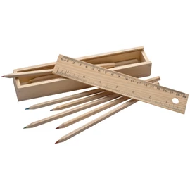 *45119 SZINES CERUZA  8 MC natur fa vonalzós dobozban