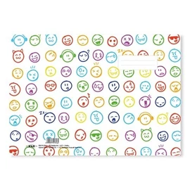*45753-004 FÜZETBORITÓ A5  pd  papirbetétes vegyes minták (smiley, P0019-0264)