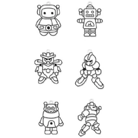 ÜVEGMATRICA festék AMOS 6*10,5ml+6db Robotok fényv.forma*