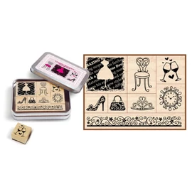 NYOMDA fa Vintage fém dobozban 8db/szett