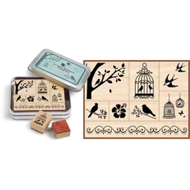 NYOMDA fa Vintage fém dobozban 8db/szett