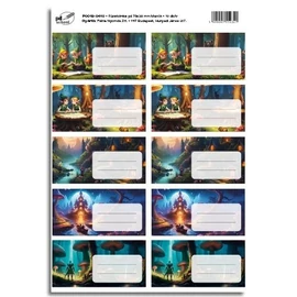 *46896 FÜZETCIMKE mintás pd 10 cimke/ív  76*38mm