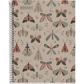 FÜZET spirál A5 MQ ECO Ecobutterfly # karton 80l   6108