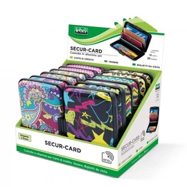 *48057 OKMÁNYTARTÓ LEBEZ kemény, mintás fém tok, harmónika belső