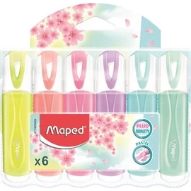 *49507 SZÖVEGKIEMELŐ készlet MAPED  6  "Fluo Peps Quality"  pasztell színek
