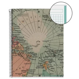 *49532 FÜZET spirál A4 MQ ECOMAPS # karton 80lap 6105