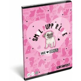 *49794 FÜZET A5 LIZZY21 szótár 31-32 We Love Dogs Pink