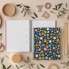 FÜZET spirál A4 MQ Spring Night 4reg. = karton 4*30lap  4336