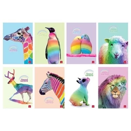 *50383 FÜZET A4 PIGNA vonalas 38lap Animal Rainbow