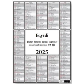 *50660 PLAKÁTNAPTÁR 2025 A3 297*420mm T-Calendar éves tervező mintás