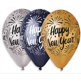 LUFI 33cm Happy New Year/Tüzijáték 3 szín 10db/csom.