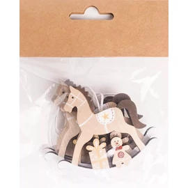 *52912 KAR DEKOR akasztós fafigura, hintaló  7,5cm