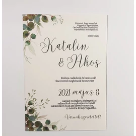 *53185 ESKÜVŐI meghívó egyedi A6 két lap