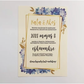 *53185 ESKÜVŐI meghívó egyedi A6 két lap