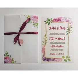 *53186 ESKÜVŐI meghívó egyedi A5 két lap