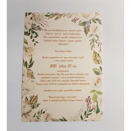 *53186 ESKÜVŐI meghívó egyedi A5 két lap