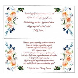 *53187 ESKÜVŐI meghívó egyedi LA4 két lap