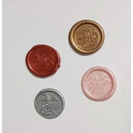 *53189 VIASZPECSÉT esküvői metál viasz gyűrű, szív, galamb, boríték