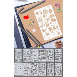 *53238 STENCIL-RAJZSABLON vegyes minta 10*18cm