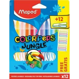 *53510 ROSTIRON 12 MAPED Color Peps Jungle 2.8mm mosható, ajándék névmatrica
